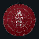 Cible De Fléchettes Cranberry Burgundy Keep Calm and Your Text<br><div class="desc">Votre personnalisation Keep Calm dans un décor de couleur rouge bordeaux et raffiné. Un style personnalisé Keep Calm en disant sur un cadeau de nature. Essayez humour ou fantaisie sur vos mots créatifs sur deux lignes de texte modifiables. N'oubliez pas d'utiliser les lettres CAPITAL pour obtenir les meilleurs résultats. Utilisez...</div>