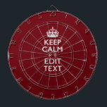 Cible De Fléchettes Cranberry Burgundy Keep Calm and Your Text<br><div class="desc">Votre personnalisation Keep Calm dans un décor de couleur rouge bordeaux et raffiné. Un style personnalisé Keep Calm en disant sur un cadeau de nature. Essayez humour ou fantaisie sur vos mots créatifs sur deux lignes de texte modifiables. N'oubliez pas d'utiliser les lettres CAPITAL pour obtenir les meilleurs résultats. Utilisez...</div>