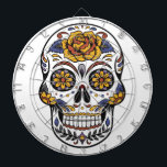 Cible De Fléchettes Crâne à sucre<br><div class="desc">Un crâne à sucre avec des fléchettes de fleurs pour un peu de plaisir à Halloween,  ou à tout moment de l'année!</div>