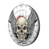 Cible De Fléchettes Crâne avec des ailes et des guitares (Devant droit)