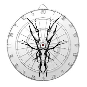Cible De Fléchettes Crâne de cerf tribal noir dessin de chasse