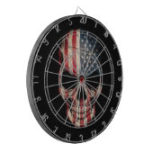 Cible De Fléchettes Crâne de drapeau américain sur le noir (Devant gauche)