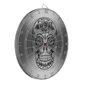Cible De Fléchettes Crâne de sucre sur Motif d'argent radiant (Devant gauche)