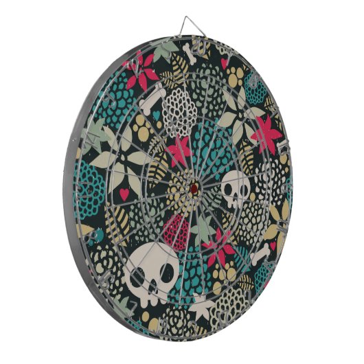 Cible De Fléchettes Crâne en fleurs (Devant gauche)