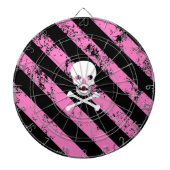 Cible De Fléchettes Crâne et os criqués des rayures EMO (Devant)