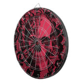 Cible De Fléchettes Crâne gothique de dentelle dans rouge-foncé. (Devant droit)