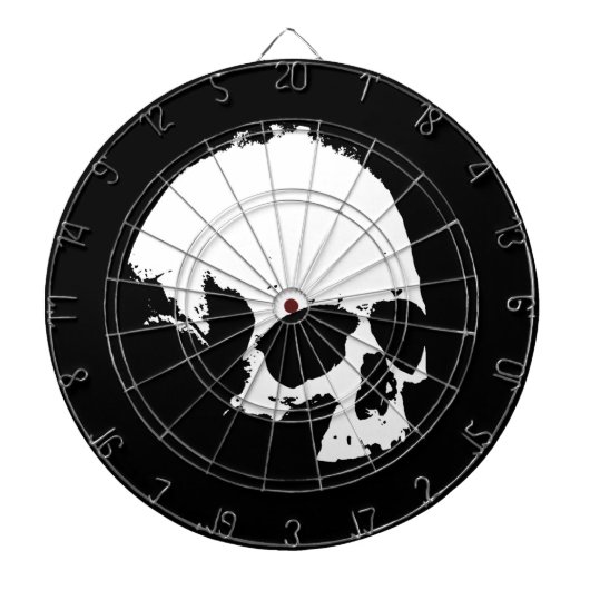 Cible De Fléchettes Crâne noir et blanc (Devant)