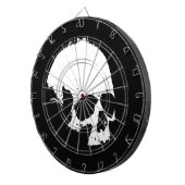 Cible De Fléchettes Crâne noir et blanc (Devant droit)