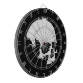 Cible De Fléchettes Crâne noir et blanc (Devant gauche)
