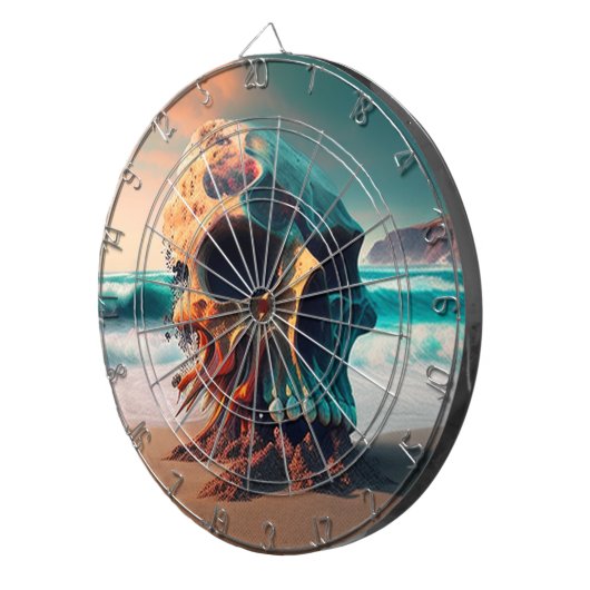 Cible De Fléchettes Crâne sur la plage (Devant droit)