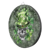 Cible De Fléchettes Crâne Vif avec Illustration de Chapeau Vert (Devant droit)