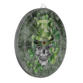 Cible De Fléchettes Crâne Vif avec Illustration de Chapeau Vert (Devant gauche)