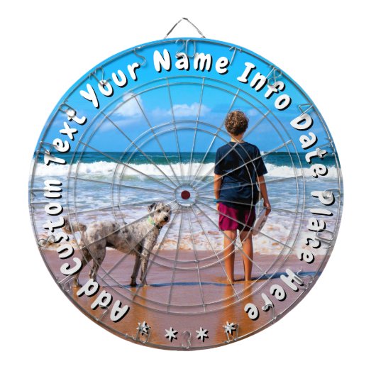 Cible De Fléchettes Create Your Own Photo Dart Board with Custom Text (Devant)