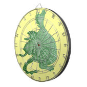 Cible De Fléchettes créature imaginaire mythique dragon vert mignon (Devant droit)