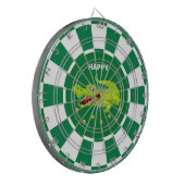 Cible De Fléchettes Crocodile mignon et confettis dorés sur fond vert  (Devant gauche)