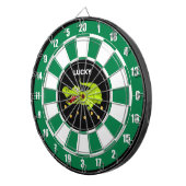 Cible De Fléchettes Crocodile Mignon & Pièces d'Or sur Fond Noir, Vert (Devant droit)