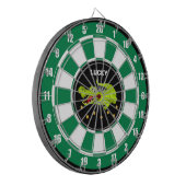 Cible De Fléchettes Crocodile Mignon & Pièces d'Or sur Fond Noir, Vert (Devant gauche)