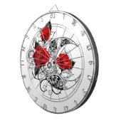 Cible De Fléchettes Croissant mécanique avec roses rouges (Devant droit)