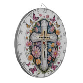 Cible De Fléchettes Croix de Foi Florale (Devant gauche)