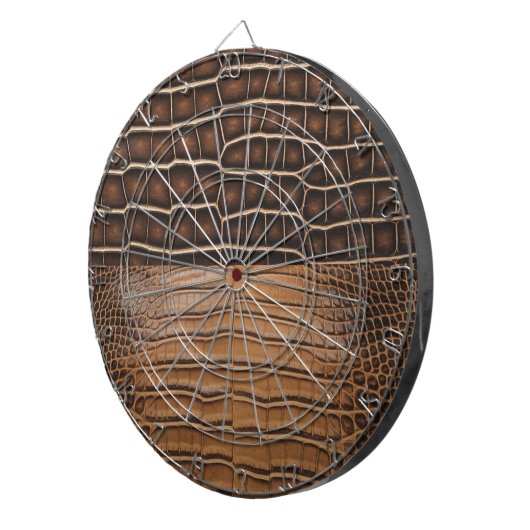 Cible De Fléchettes Cuir Brown Faux Alligator (Devant droit)