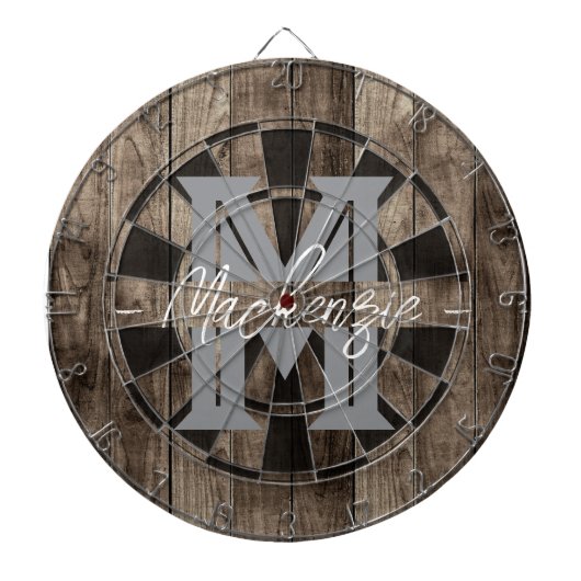Cible De Fléchettes Custom Family Name Monogram Dart Board (Devant)