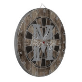 Cible De Fléchettes Custom Family Name Monogram Dart Board (Devant gauche)