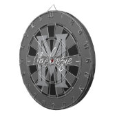 Cible De Fléchettes Custom Family Name Monogram Gray (Devant droit)