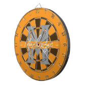 Cible De Fléchettes Custom Family Name Monogram Gray (Devant droit)