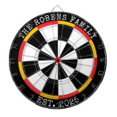 Cible De Fléchettes Custom Family Name Rustic Dartboard (Devant)