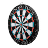 Cible De Fléchettes Custom Family Name Rustic Dartboard (Devant droit)