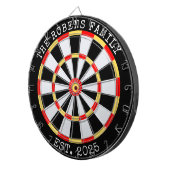 Cible De Fléchettes Custom Family Name Rustic Dartboard (Devant droit)