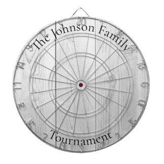 Cible De Fléchettes Custom Family Name Rustic Wood Look Dartboard