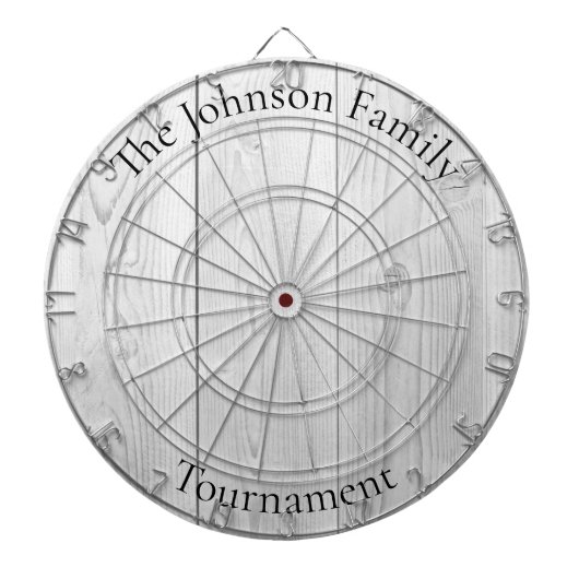 Cible De Fléchettes Custom Family Name Rustic Wood Look Dartboard (Devant)