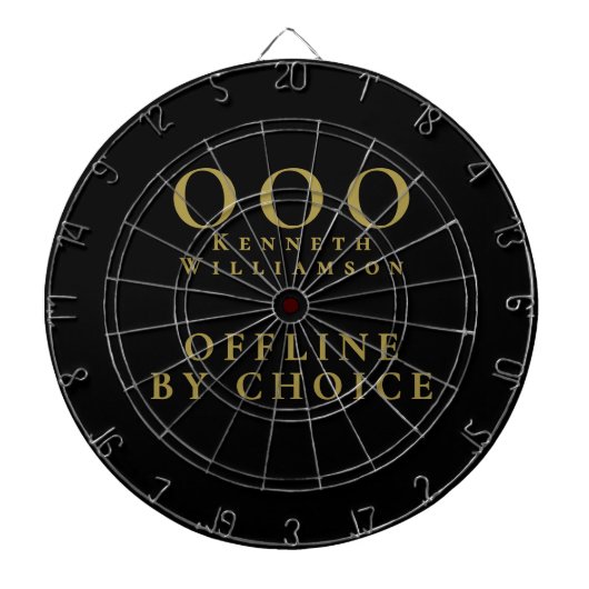 Cible De Fléchettes Custom Funny Black Gold OOO Minimalist Simple Men (Devant)