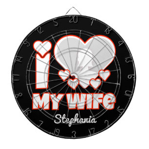 Cible De Fléchettes Custom I Love My Wife - Ajouter Nom & Photo
