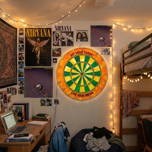 Cible De Fléchettes Custom Motivational "Hit Your Target"