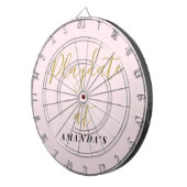 Cible De Fléchettes Custom Name Funny Pastel Pink Gold Minimalist Chic (Devant droit)