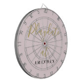 Cible De Fléchettes Custom Name Funny Pastel Pink Gold Minimalist Chic (Devant gauche)