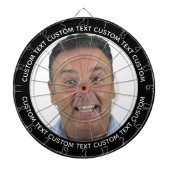Cible De Fléchettes Custom Photo Dartboard & Text - BLACK Surround (Devant)