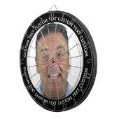 Cible De Fléchettes Custom Photo Dartboard & Text - BLACK Surround (Devant droit)
