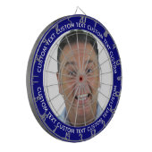 Cible De Fléchettes Custom Photo Dartboard & Text - NAVY BLUE Surround (Devant gauche)