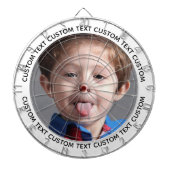 Cible De Fléchettes Custom Photo Dartboard & Text - WHITE Surround (Devant)