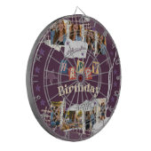 Cible De Fléchettes Custom Purple Scrapbook Birthday Photo Collage (Devant gauche)