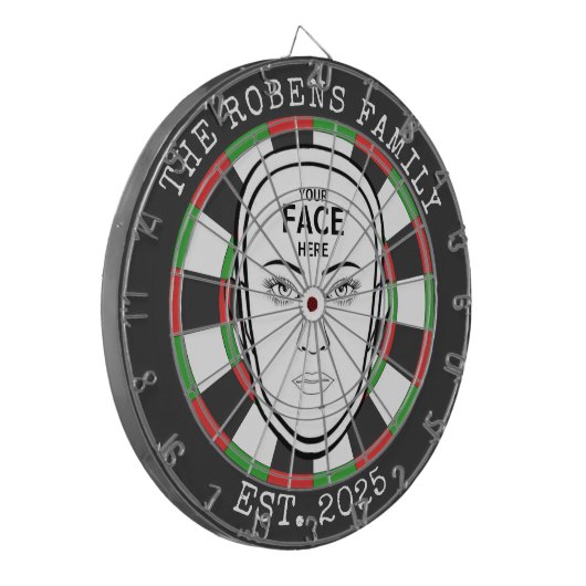 Cible De Fléchettes Custom Text and Photo (Devant gauche)