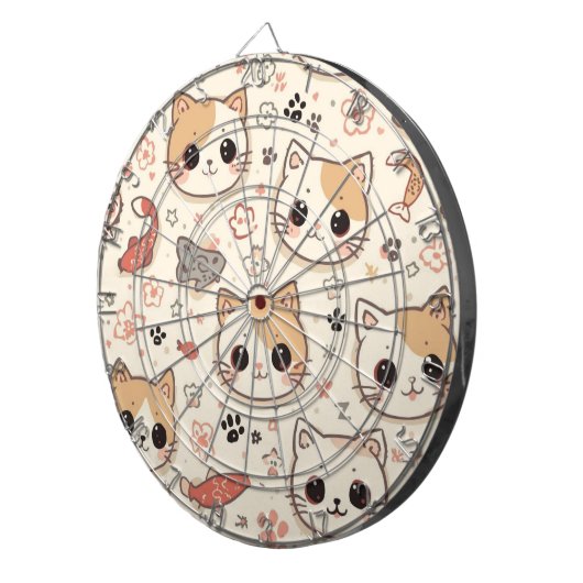 Cible De Fléchettes Cute Chat simple chaton Motif (Devant droit)