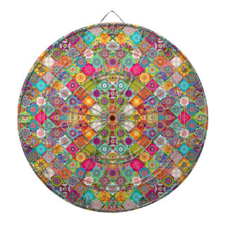 Cible De Fléchettes Cute colorful seamless decorative pattern 3 ring b