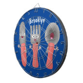 Cible De Fléchettes Cute fourche couteau et cuillère dessin de couvert (Devant droit)