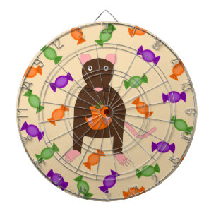 Cible De Fléchettes Cute Halloween Rat et Citrouille