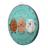 Cible De Fléchettes Cute kawaii oeufs humoristique dessin animé (Devant droit)