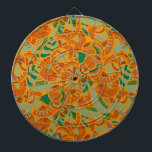 Cible De Fléchettes Cute orange abstrait fleurs sans soudure carreaux<br><div class="desc">Fleurs abstraites sans coutures mignonnes orange</div>